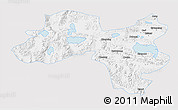 Silver Style 3D Map of Coqen, single color outside