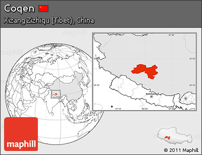 Blank Location Map of Coqen, highlighted country