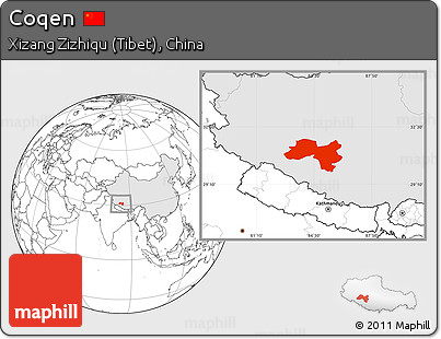 Blank Location Map of Coqen, highlighted country