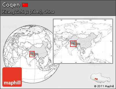 Blank Location Map of Coqen, highlighted country, highlighted parent region, within the entire country