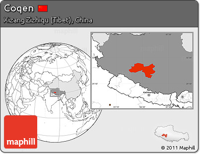 Blank Location Map of Coqen, highlighted country, highlighted parent region