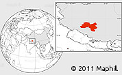 Blank Location Map of Coqen, highlighted country