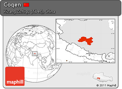 Blank Location Map of Coqen, highlighted parent region
