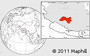 Blank Location Map of Coqen, highlighted parent region
