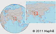 Gray Location Map of Coqen, within the entire country