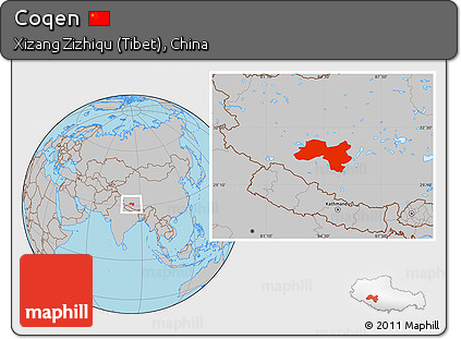 Gray Location Map of Coqen