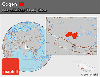Gray Location Map of Coqen