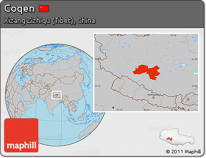 Gray Location Map of Coqen