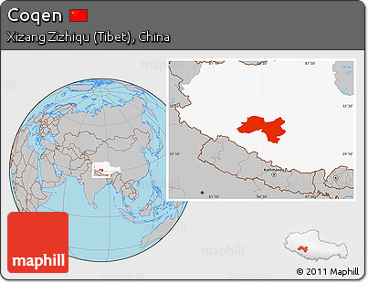 Gray Location Map of Coqen, highlighted parent region