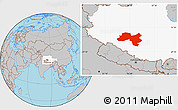 Gray Location Map of Coqen, highlighted parent region