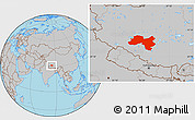 Gray Location Map of Coqen