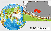 Physical Location Map of Coqen, highlighted country, highlighted parent region
