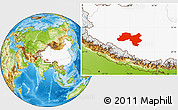 Physical Location Map of Coqen, highlighted country