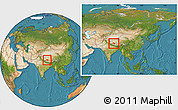 Satellite Location Map of Coqen, within the entire country