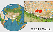 Satellite Location Map of Coqen
