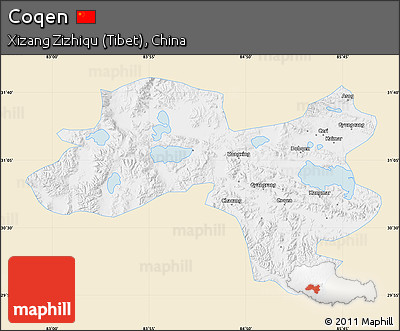 Classic Style Map of Coqen, single color outside