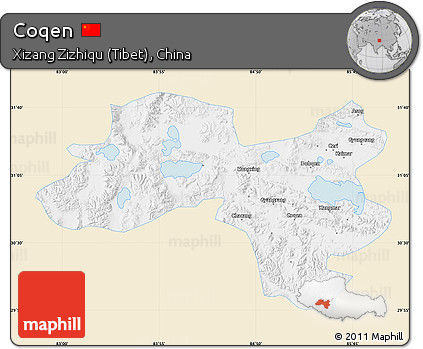 Classic Style Map of Coqen, single color outside