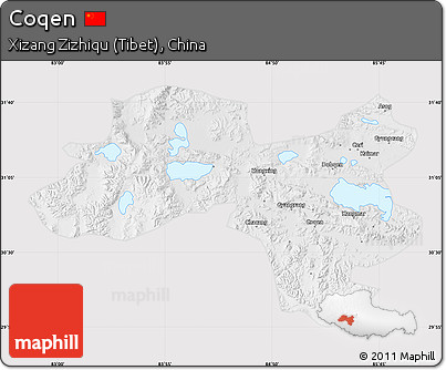 Physical Map of Coqen, cropped outside