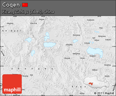 Physical Map of Coqen, desaturated