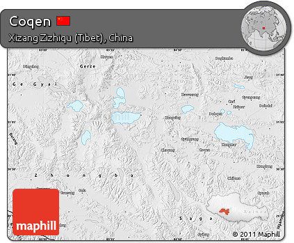 Physical Map of Coqen, desaturated