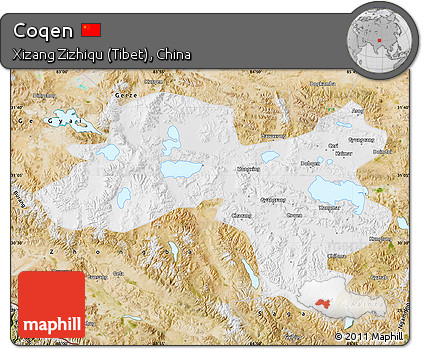 Physical Map of Coqen, satellite outside