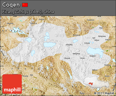 Physical Map of Coqen, satellite outside