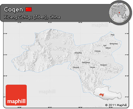 Physical Map of Coqen, single color outside