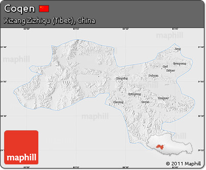 Physical Map of Coqen, single color outside