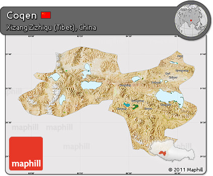 Satellite Map of Coqen, cropped outside