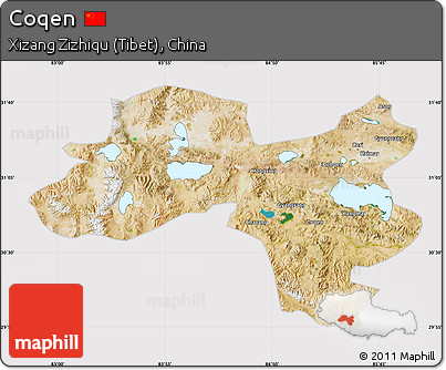 Satellite Map of Coqen, cropped outside