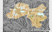 Satellite Map of Coqen, darken, desaturated