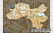 Satellite Map of Coqen, darken
