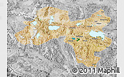 Satellite Map of Coqen, desaturated