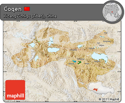 Satellite Map of Coqen, lighten