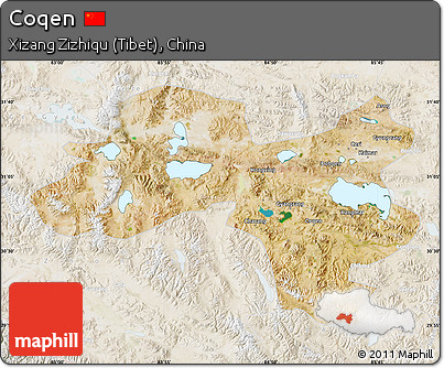 Satellite Map of Coqen, lighten