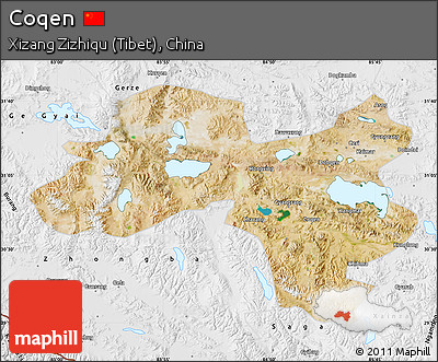 Satellite Map of Coqen, physical outside