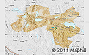 Satellite Map of Coqen, physical outside