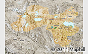 Satellite Map of Coqen, semi-desaturated