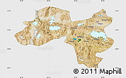 Satellite Map of Coqen, single color outside