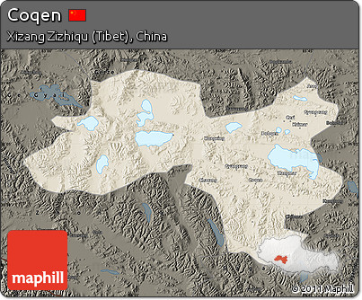 Shaded Relief Map of Coqen, darken