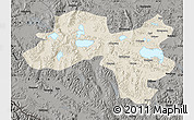 Shaded Relief Map of Coqen, darken, semi-desaturated
