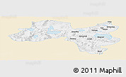 Classic Style Panoramic Map of Coqen, single color outside