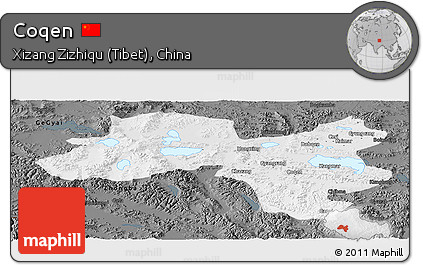 Physical Panoramic Map of Coqen, darken