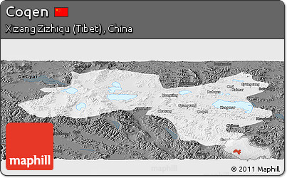 Physical Panoramic Map of Coqen, darken