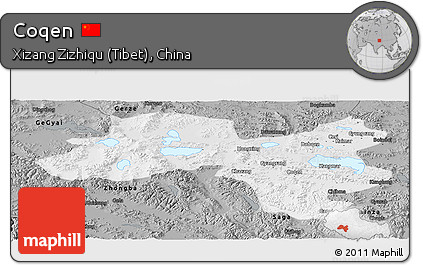 Physical Panoramic Map of Coqen, darken, semi-desaturated