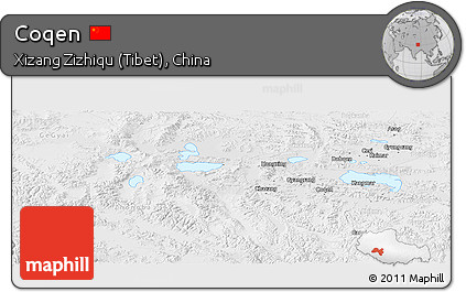 Physical Panoramic Map of Coqen, lighten, desaturated