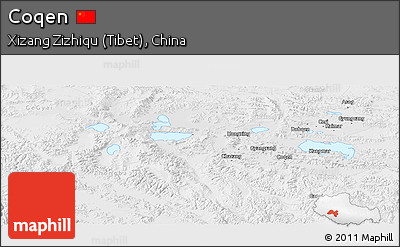 Physical Panoramic Map of Coqen, lighten, desaturated