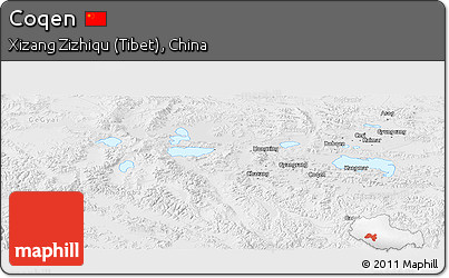 Physical Panoramic Map of Coqen, lighten, desaturated