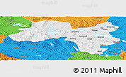Physical Panoramic Map of Coqen, political outside
