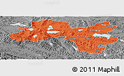 Political Panoramic Map of Coqen, desaturated